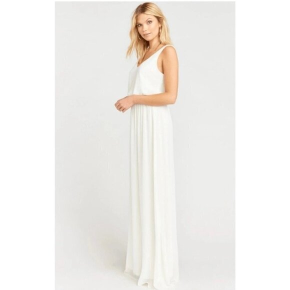 Show Me Your Mumu Kendall Maxi Dress Wedding cake Chiffon White Babydoll XXSmall - Picture 3 of 8